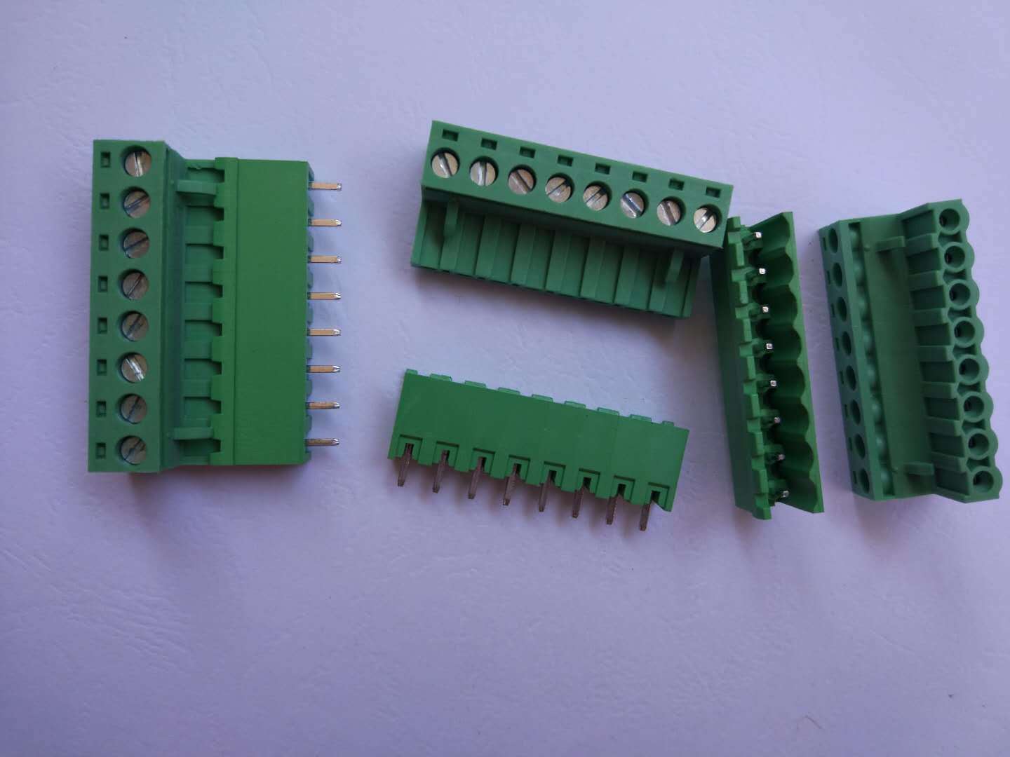 100 pcs 8 pin/way 5.08mm Screw Terminal Block Connector Green Plugable Type New