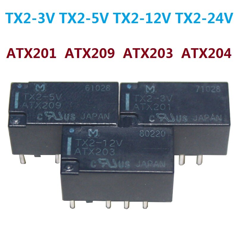PANASONIC TX2-3V TX2-5V TX2-12V TX2-24V ATX209 ATX203 Signal DPDT Relay 2A 8Pins