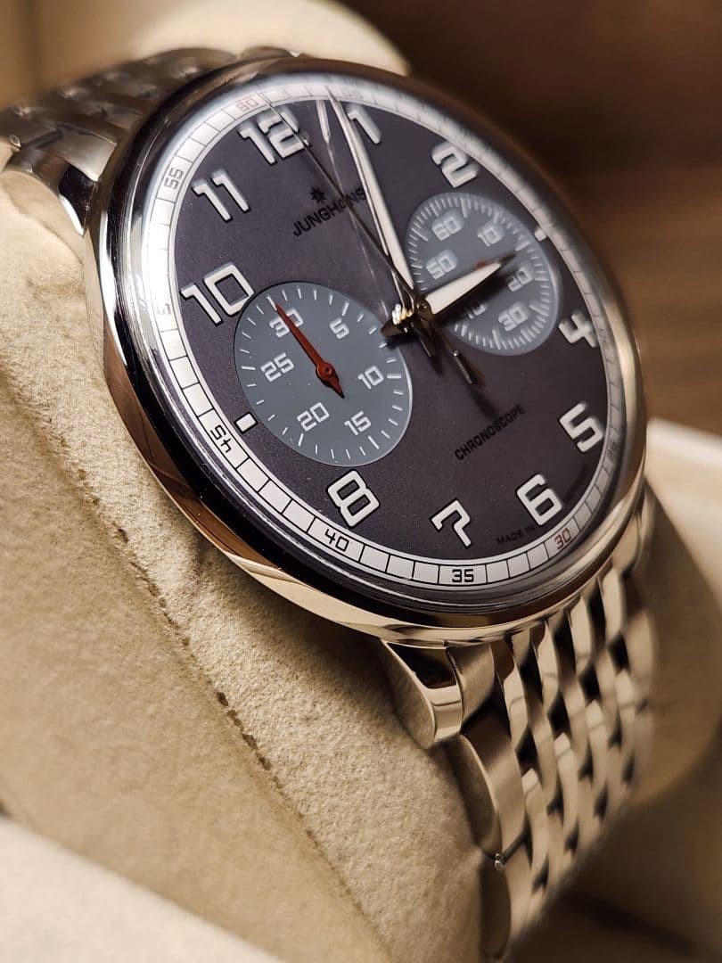 Junghans Meister Driver Max Bill Chronoscope 41mm Stainless Steel Automatic