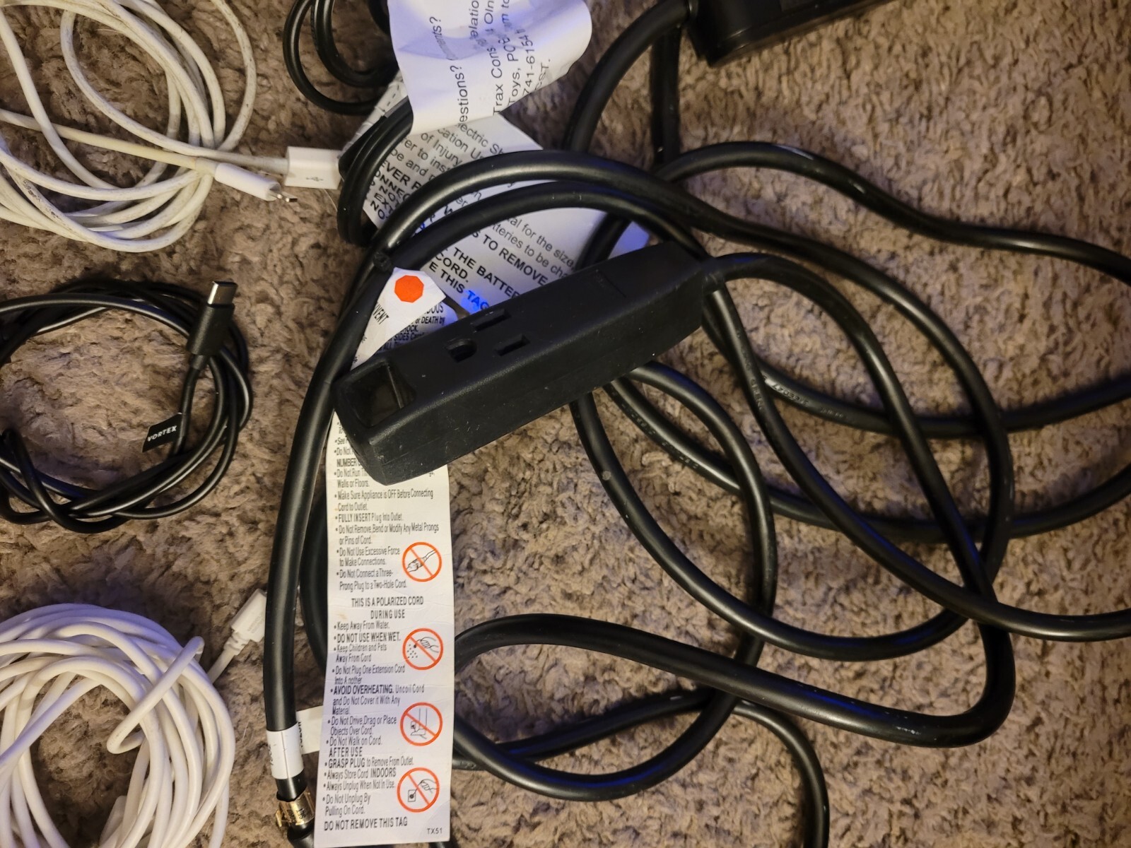 Electronic Cords Lot With Power Cords And Speakers Untested Lot