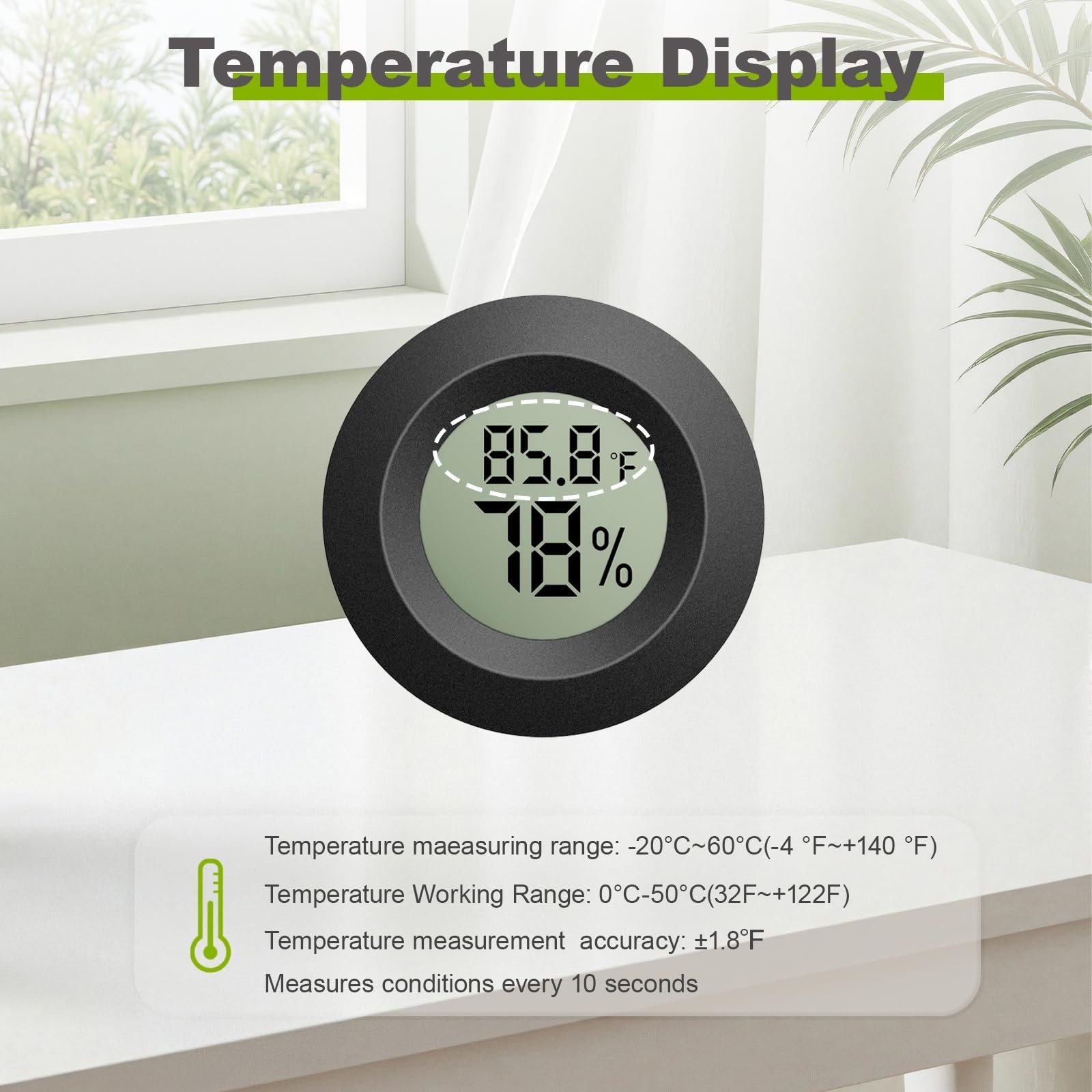 4-Pack Mini Hygrometer Thermometer, Digital LCD Humidity Meter Indoor/Outdoor…