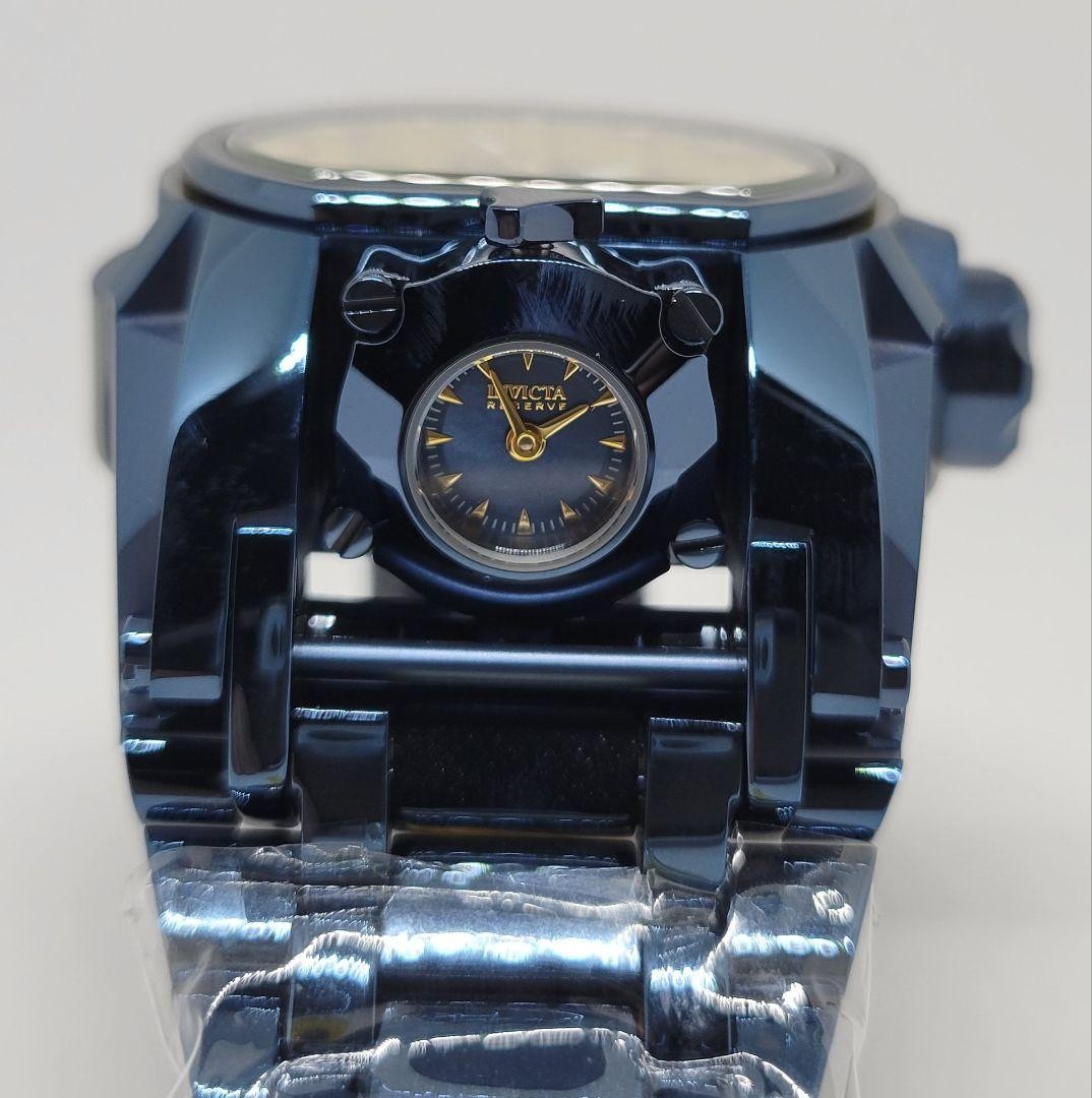 Invicta Reserve Bolt Zeus Magnum Tourbillon 52mm Watch Blue Dial Steel Band Box