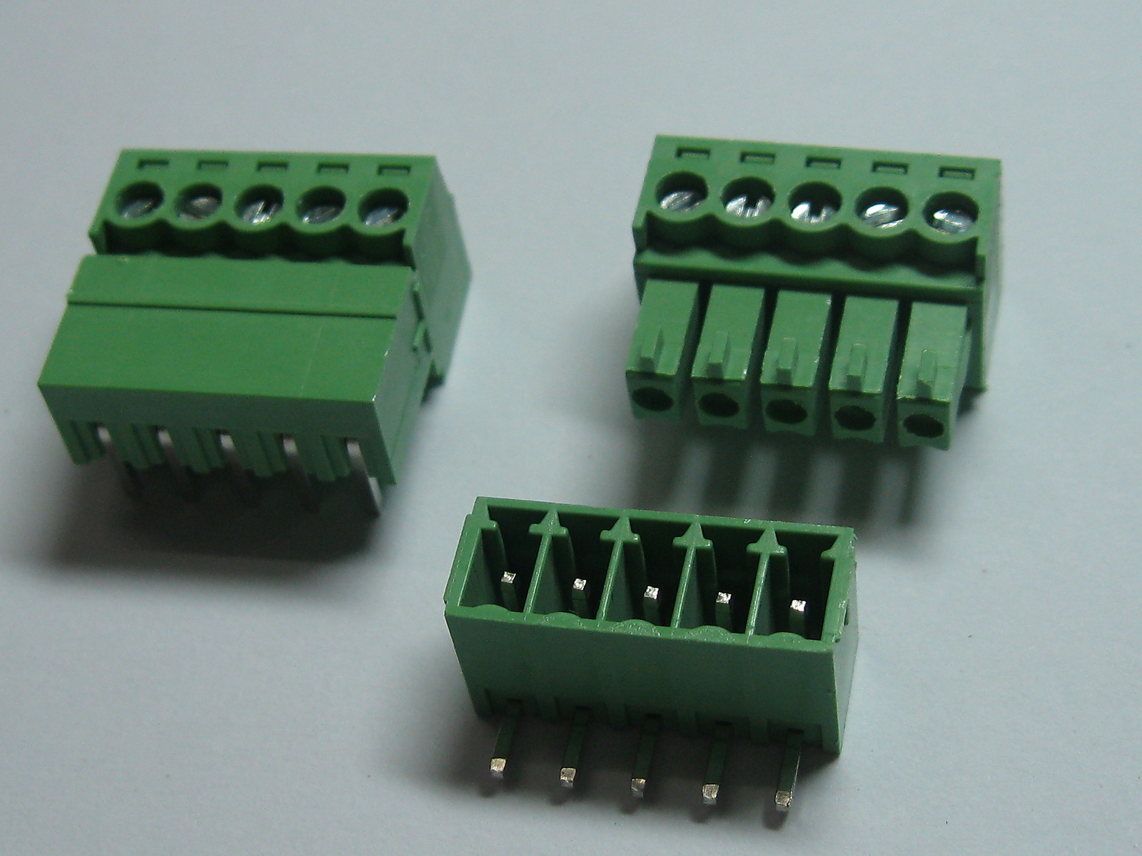 12 pcs Screw Terminal Block Connector 3.81mm Angle 5pin Green Pluggable Type New