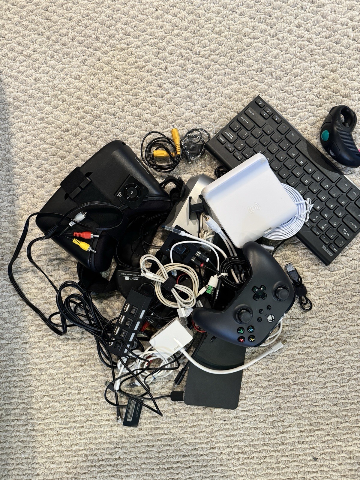 Large Lot Of Misc. Electronics, Keyboard,Xbox Controller, Hidden CameraBluetooth