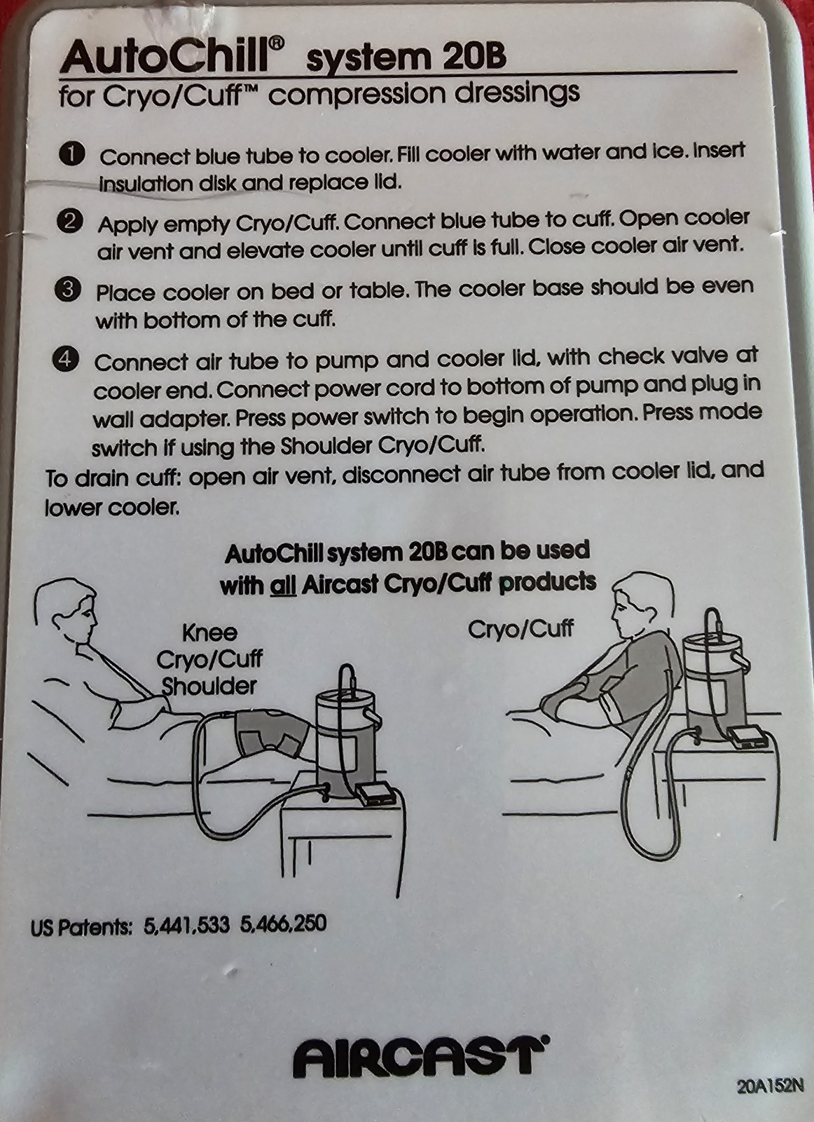 Aircast AutoChill System 20B Cryo/Cuff Compression Therapy Pump w/ Power Adapter