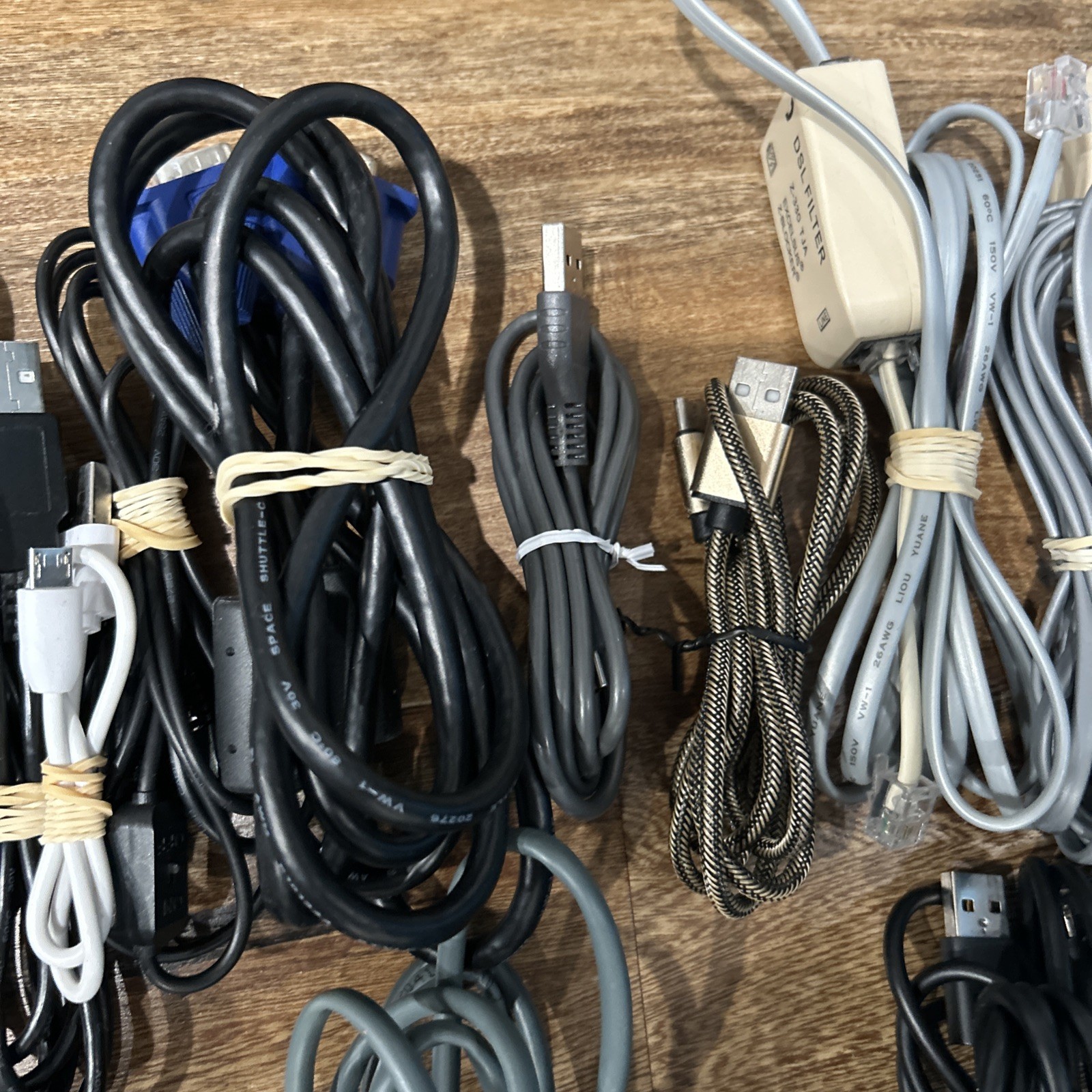 Box Of 75 Assorted Power Printer Computer Phone Nintendo Wires Cables