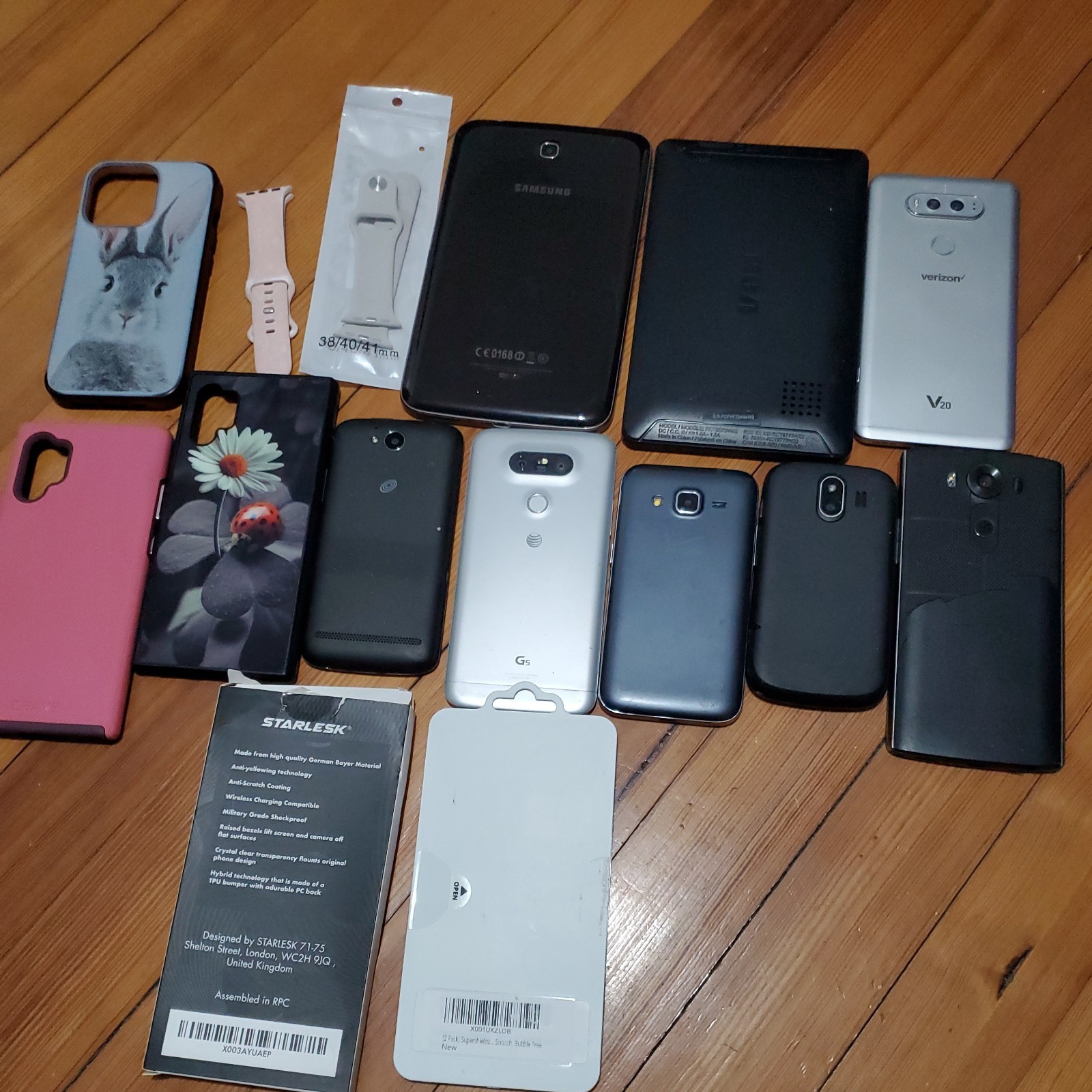 Lot of 6 phones and 2 tablets, LG, Samsung, ZTEE, RC*A