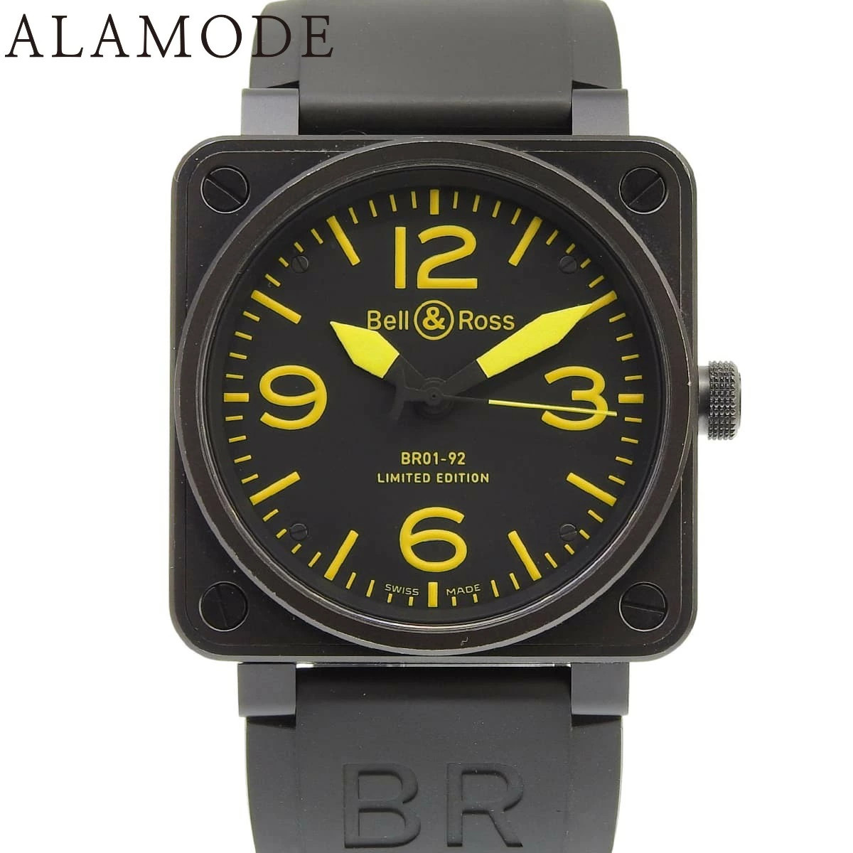 Bell & Ross BR01-92 Yellow Limited 500 Black Dial Automatic Square Watch
