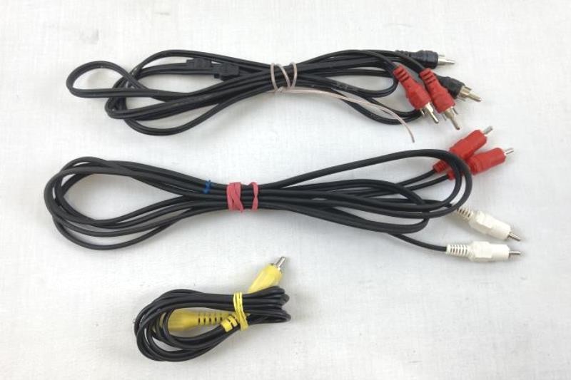 Lot of 10 RCA Audio Cables – Auxiliary & Composite, Untested As-Is