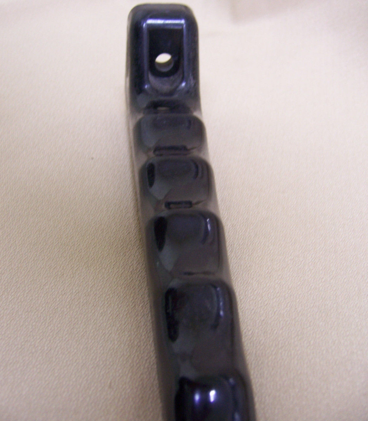2 PCS Vintage Black Bakelite Plastic Pot Handle Molded Finger Grip NEW OLD STOCK