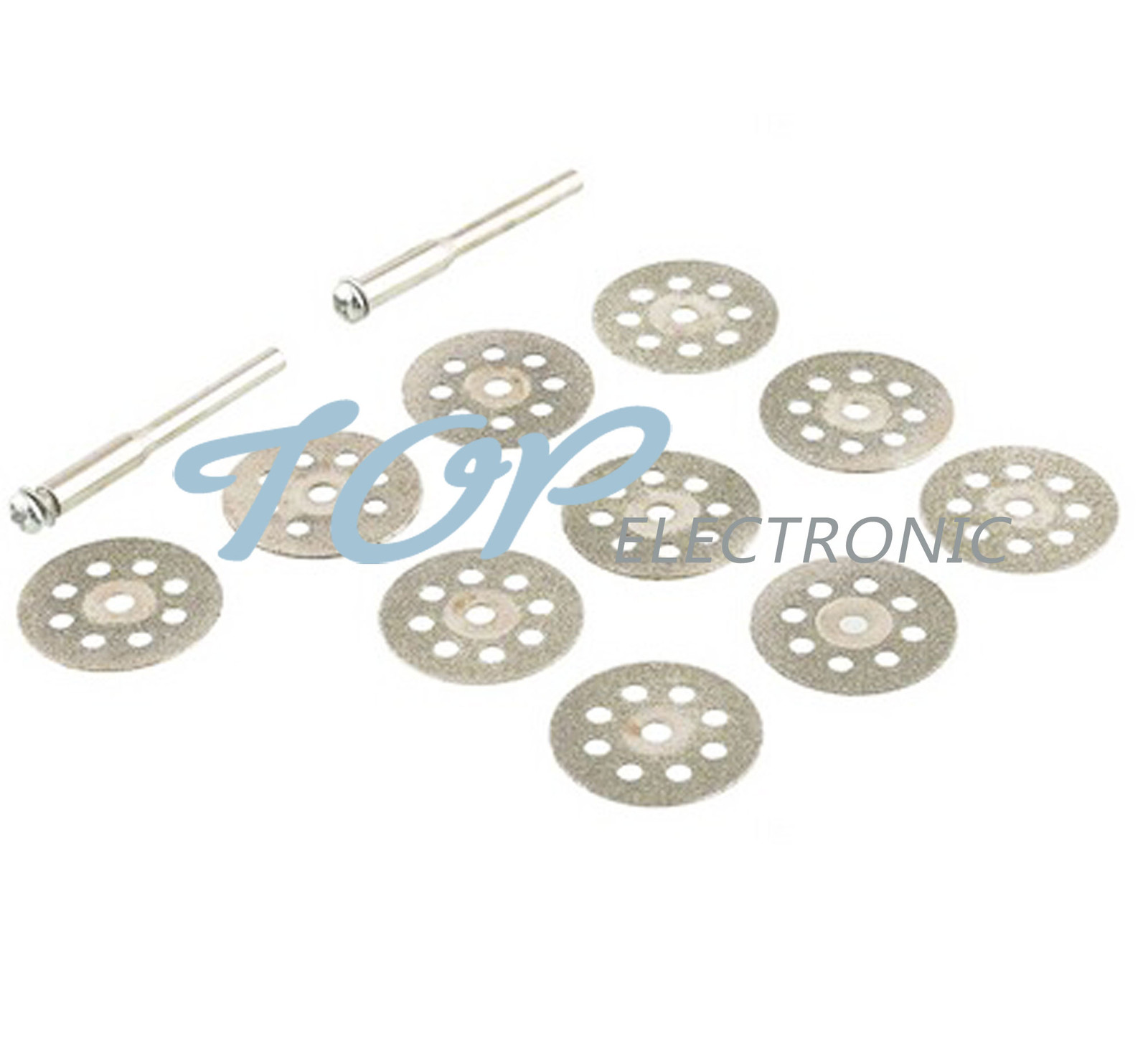 10PCS Mini 22mm Vented Rotary Diamond Cutting Disks+Mandrel Dremel Tools DIY