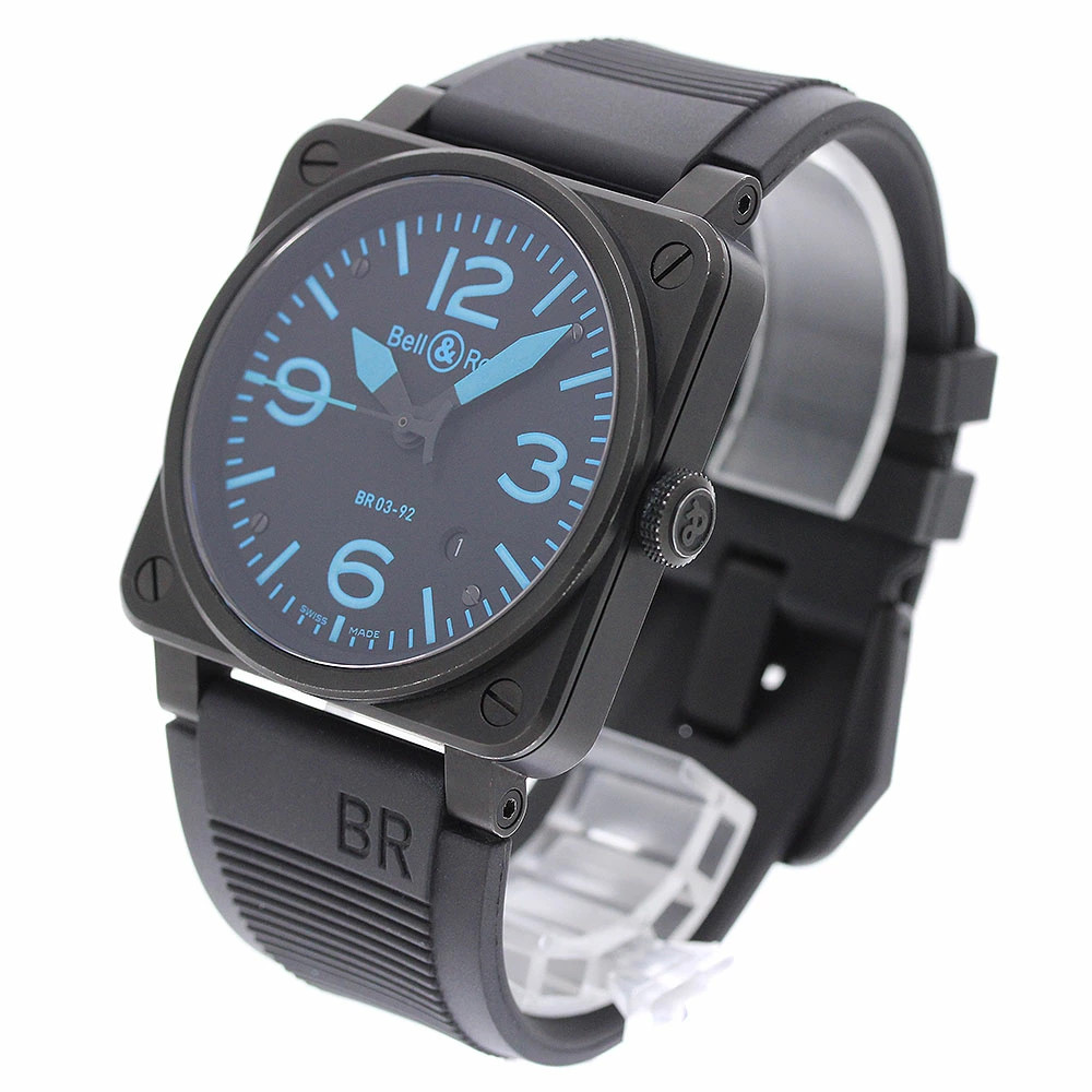 Bell & Ross Watch BR03-92BLUE BR03-92 Blue Date Automatic Men’s Rare w/Warranty
