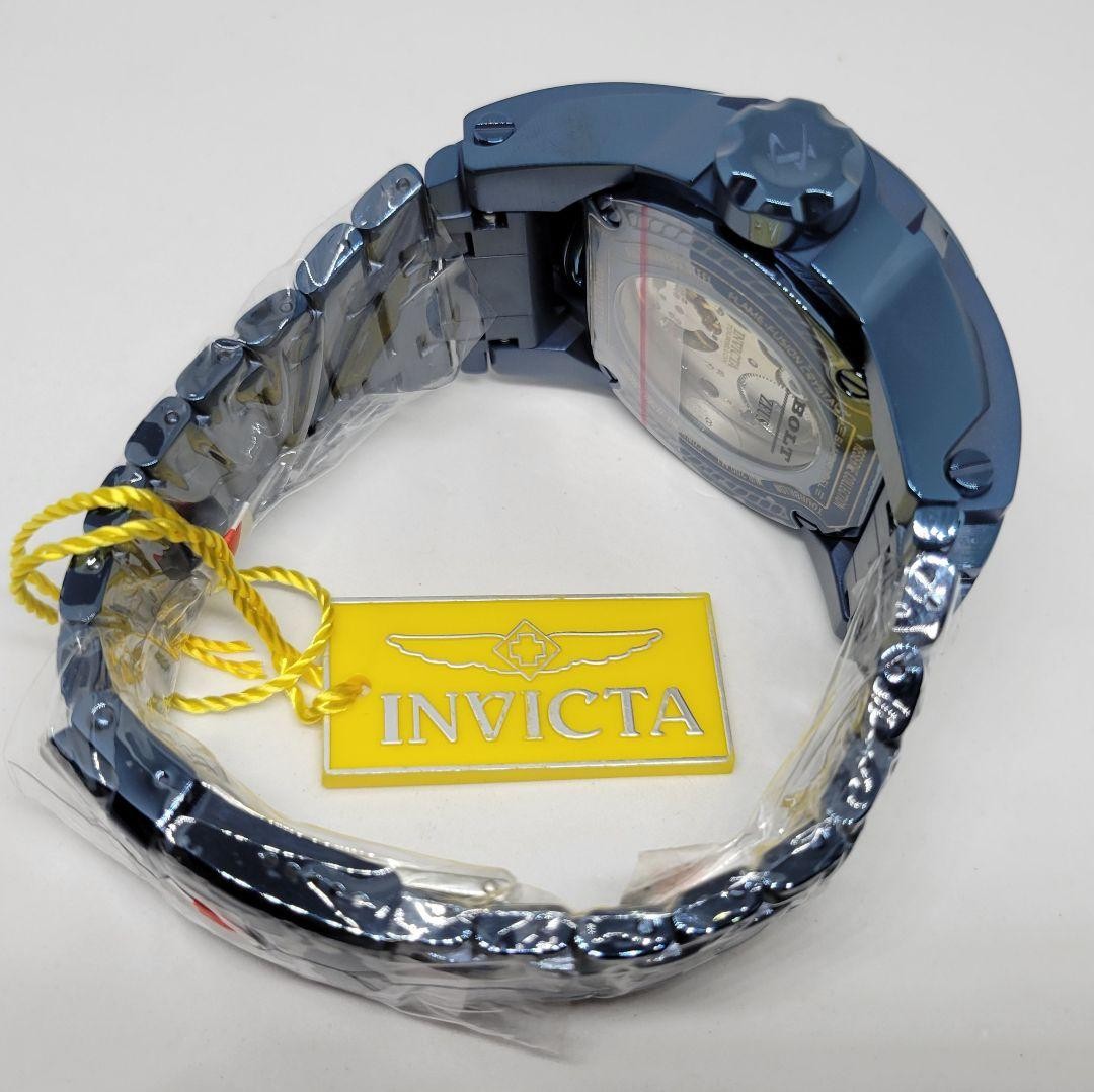 Invicta Reserve Bolt Zeus Magnum Tourbillon 52mm Watch Blue Dial Steel Band Box