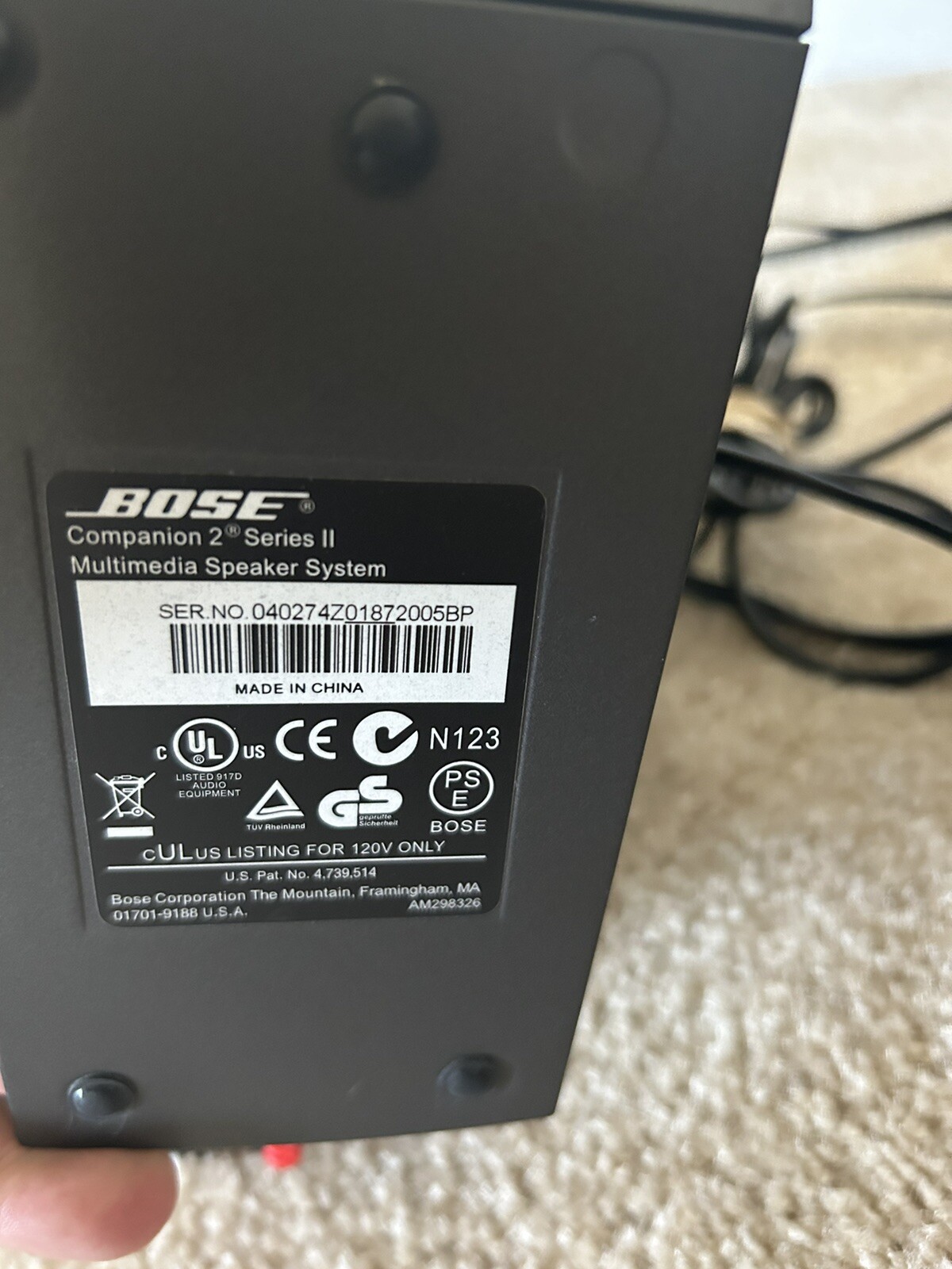 Lot Of Bose Speakers: Companion 2, Rc-cs-6 Remote, Av321 Media Center, Power Cab