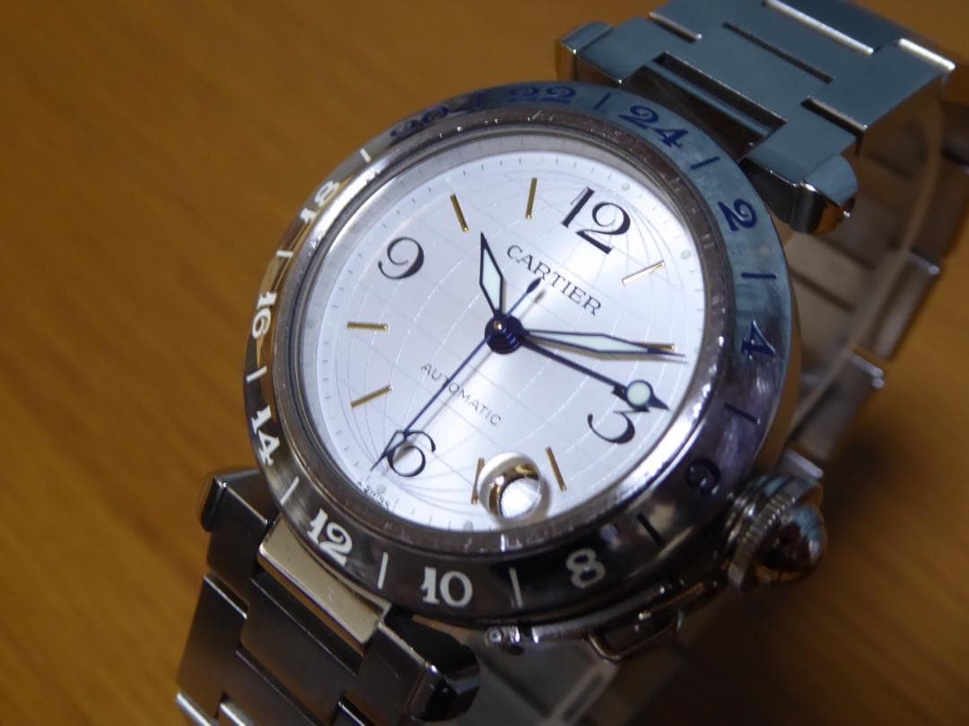 Cartier Watch Pasha C Meridian GMT SS Men’s Stainless Steel Case Diameter 35mm