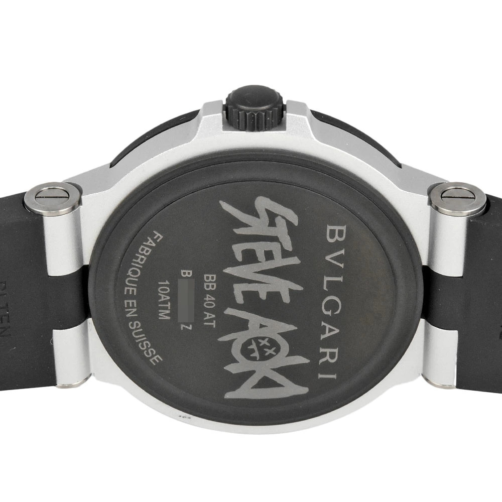 BVLGARI BB40AT Aluminum Steve Aoki Limited Edition Automatic Watch White Dial