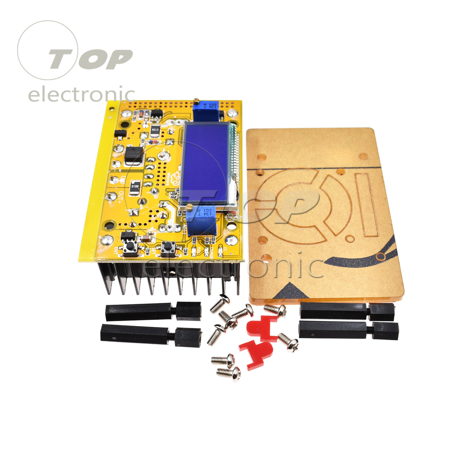 10A DC-DC Adjustable LCD Dual Display CC CV Step UP Power Supply Module + Case