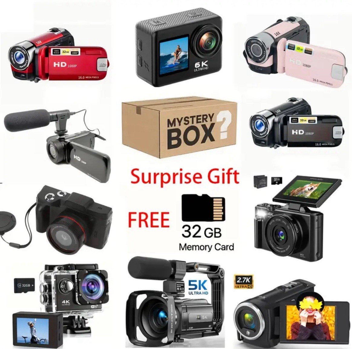 HOT! Surprise Loot Camera Mega Electronic Box! Great Value! All New! !Read Desc.