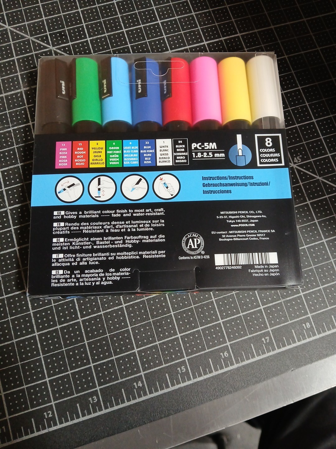 PC-5M Medium Bullet Paint Marker Set (8-Colors)