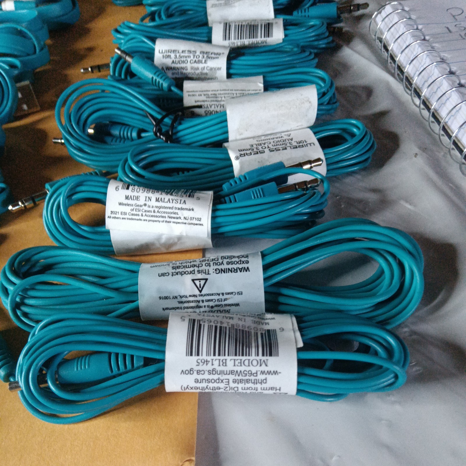 HUGE 48pc. TEAL ELECTRONICS LOT.Car Chargers, Micro USB, AUX cable.RESELLER GOLD