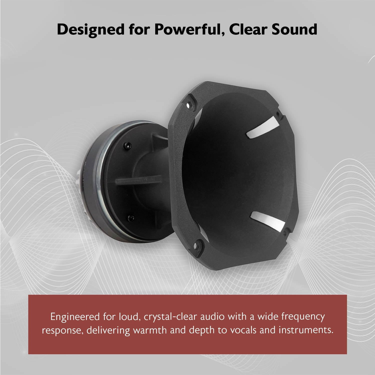 HT120 Titanium Compression Tweeter, 2″ Voice Coil, 360W, 8 Ohms, Aluminum Horn,