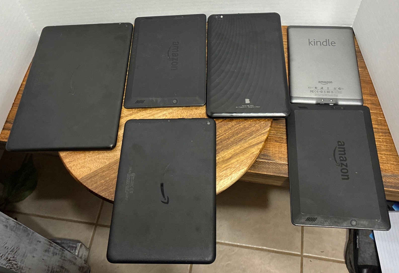 Amazon Tablets (Lot Of 5) & BLU For Parts Or Repair
