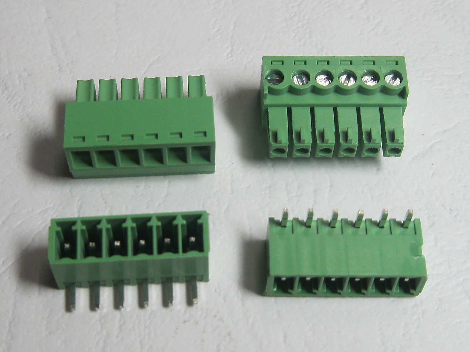 60 pcs Angle 90° 6 pin 3.81mm Screw Terminal Block Connector Pluggable Type New