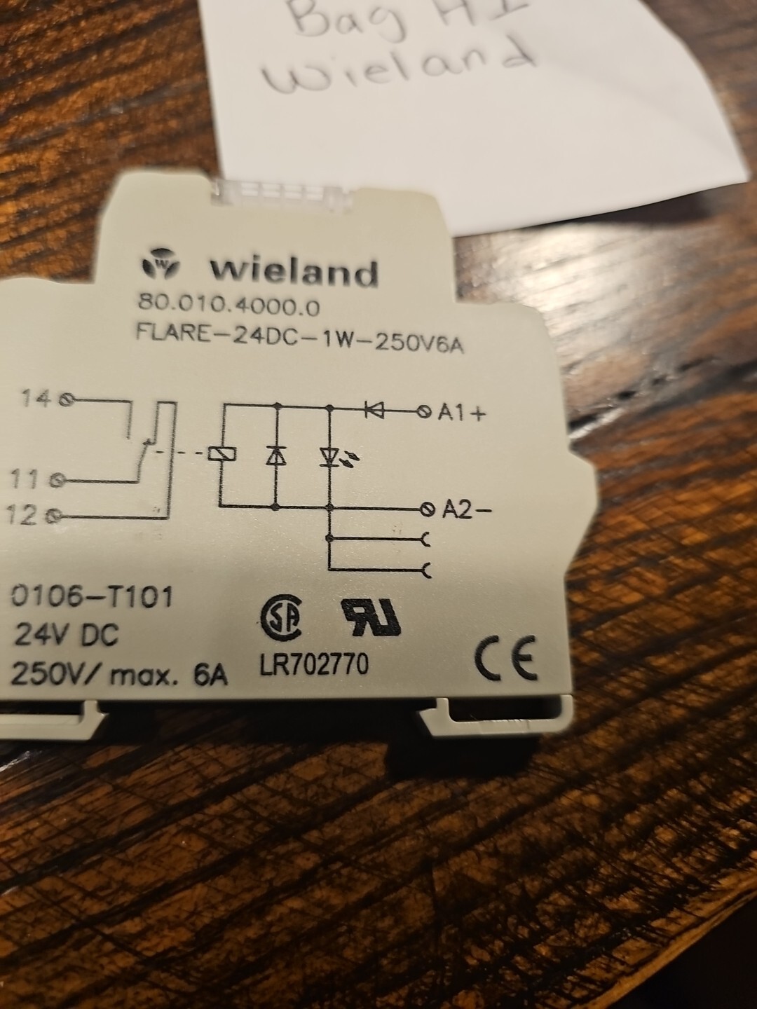 WIELAND ELECTRIC 80.010.4000.0 FLARE-24DC-1W-250V6A DIN Rail Mount 6A Relay