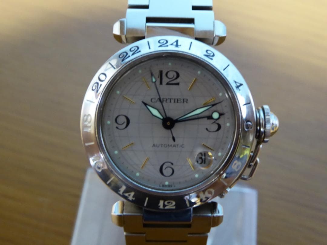 Cartier Watch Pasha C Meridian GMT SS Men’s Stainless Steel Case Diameter 35mm