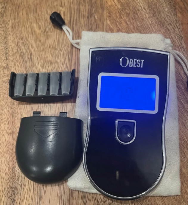 Portable Breathalyzer with bag and mouthpieces