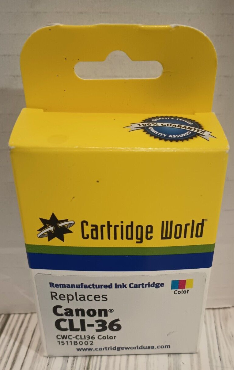 NEW SEALED CARTRIDGE WORLD COLOR INK CARTRIDGE CWC-CL136 FOR CANON CLI-36