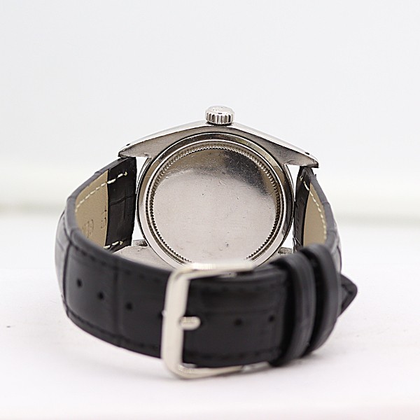Rolex Watch Oyster Precision 6426 Manual Winding Silver Dial Leather Men’s Auth
