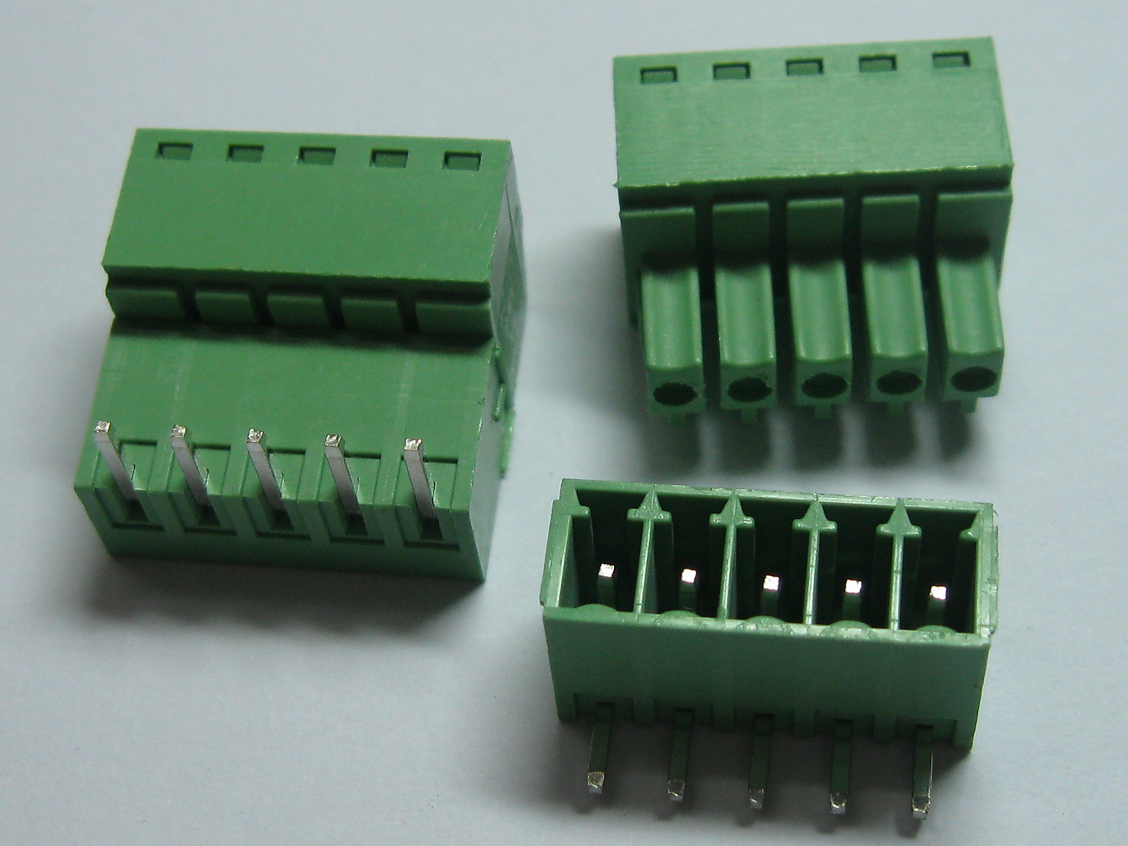 12 pcs Screw Terminal Block Connector 3.81mm Angle 5pin Green Pluggable Type New