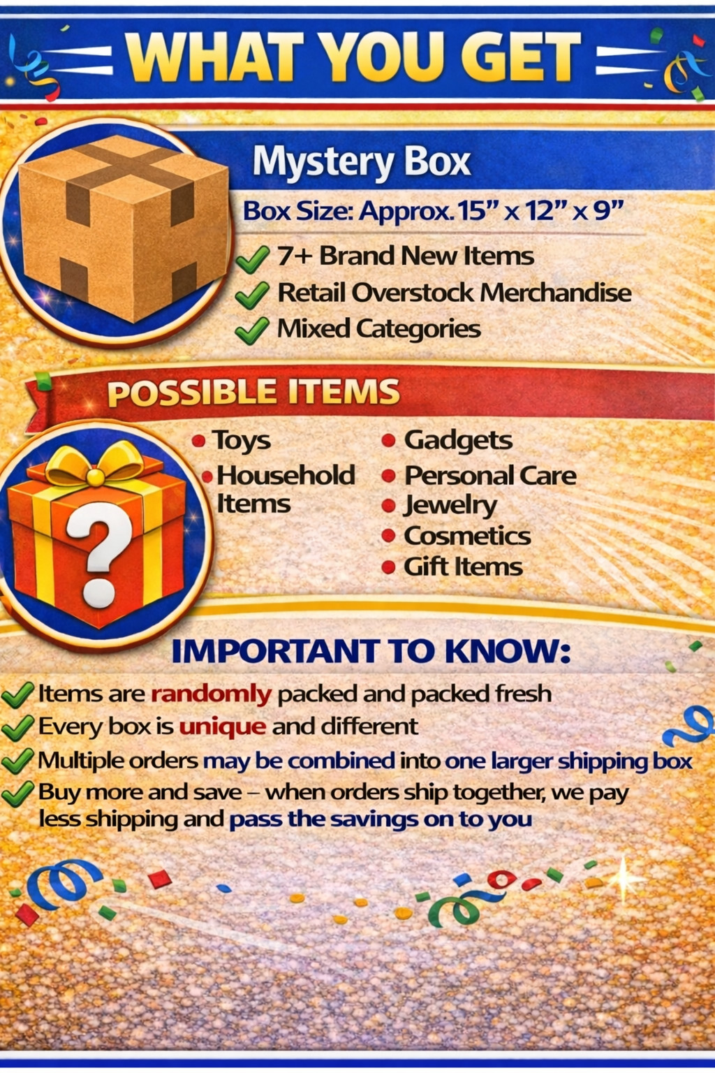 Mystery FUN Box MIXED High Quality Items NEW Random Free FAST Shipping!