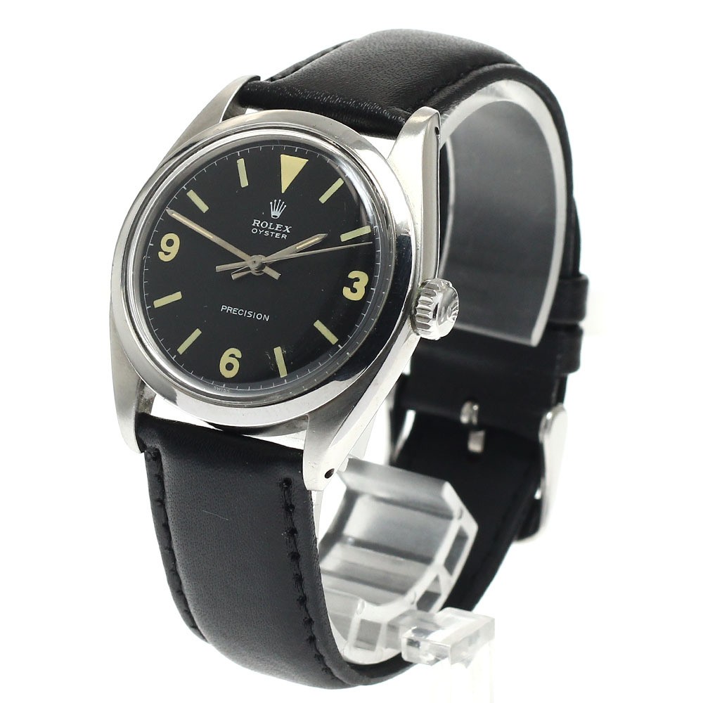 ROLEX Watch 6426 Oyster Precision Cal.1210 Redial Hand-wound Leather Men’s Rare