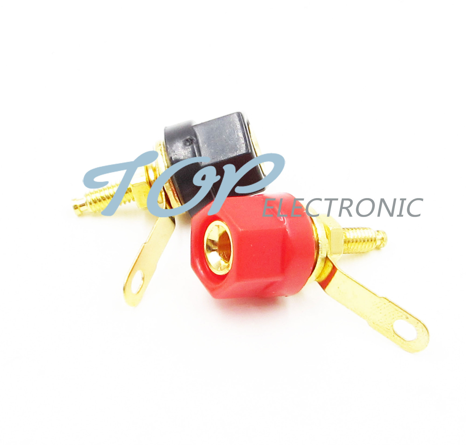 4PCS Gold Amplifier Speaker Binding Post Terminal 4mm Banana Plug Jack Connector