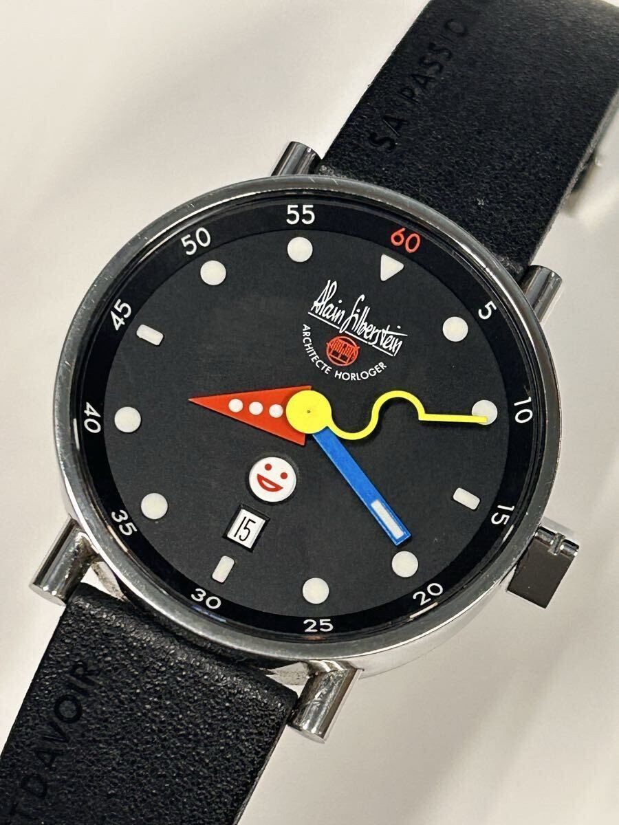 Alain Silberstein Rondo Smileday Automatic Watch Black Dial Limited Edition 500