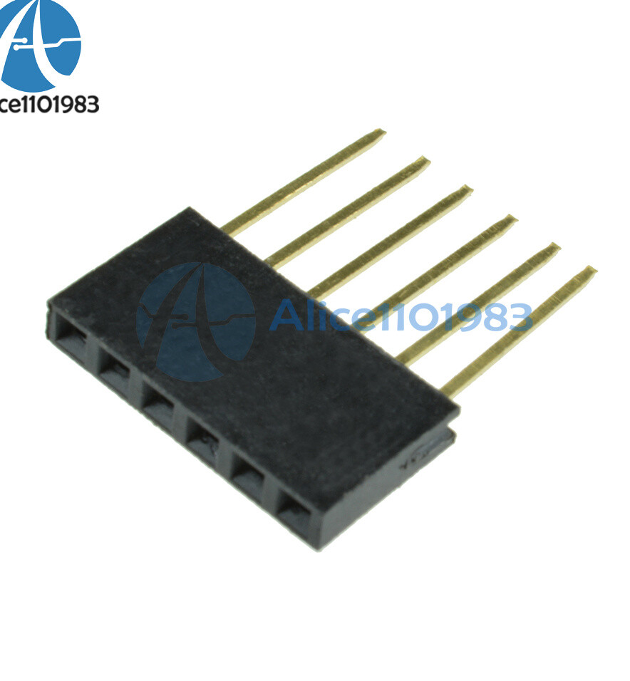 50pcs 6 Pin 2.54 mm Stackable Long Legs Femal Header For Arduino Shield