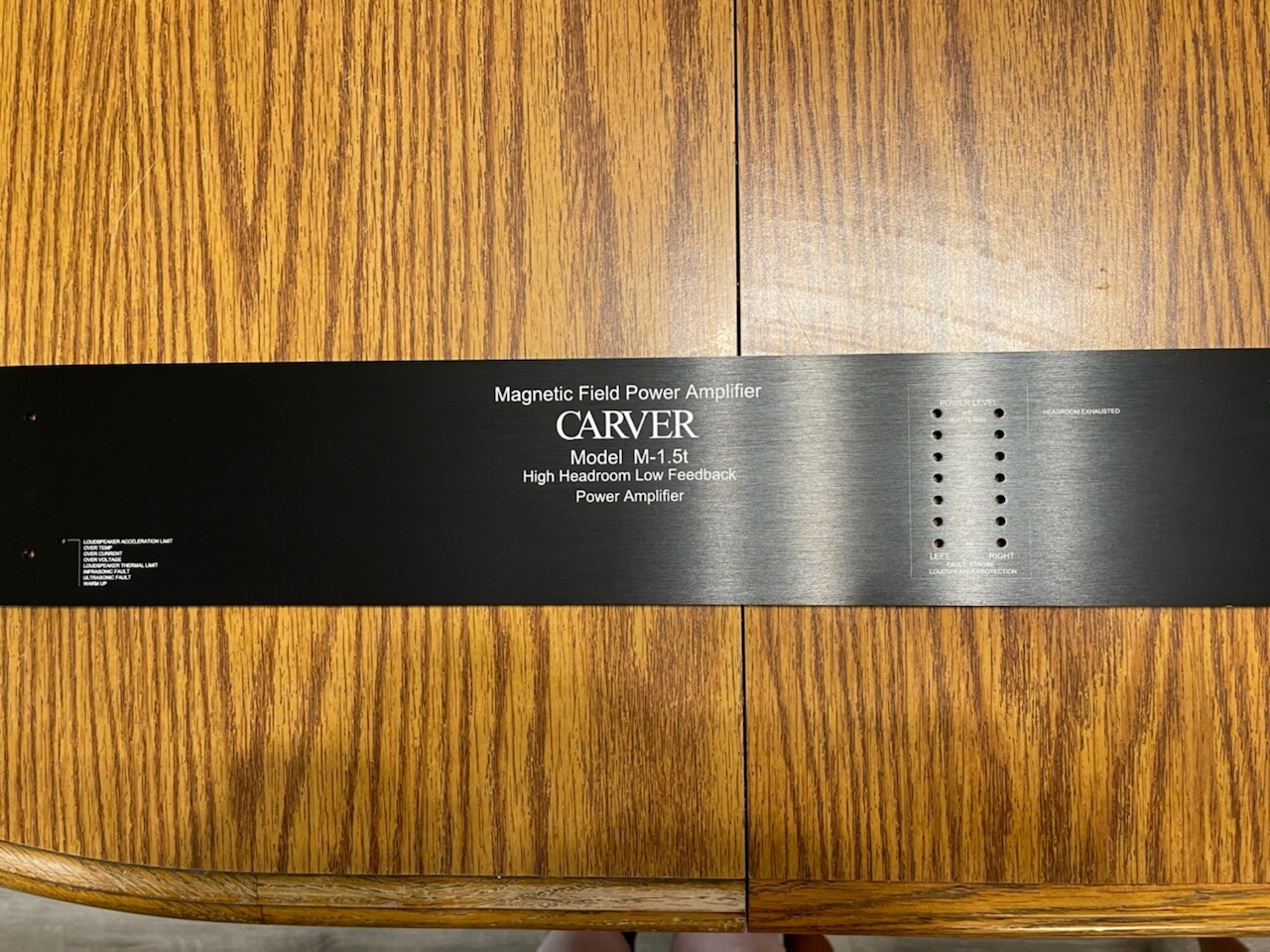CARVER M-1.5t Faceplate, Black with Handles and Hardware