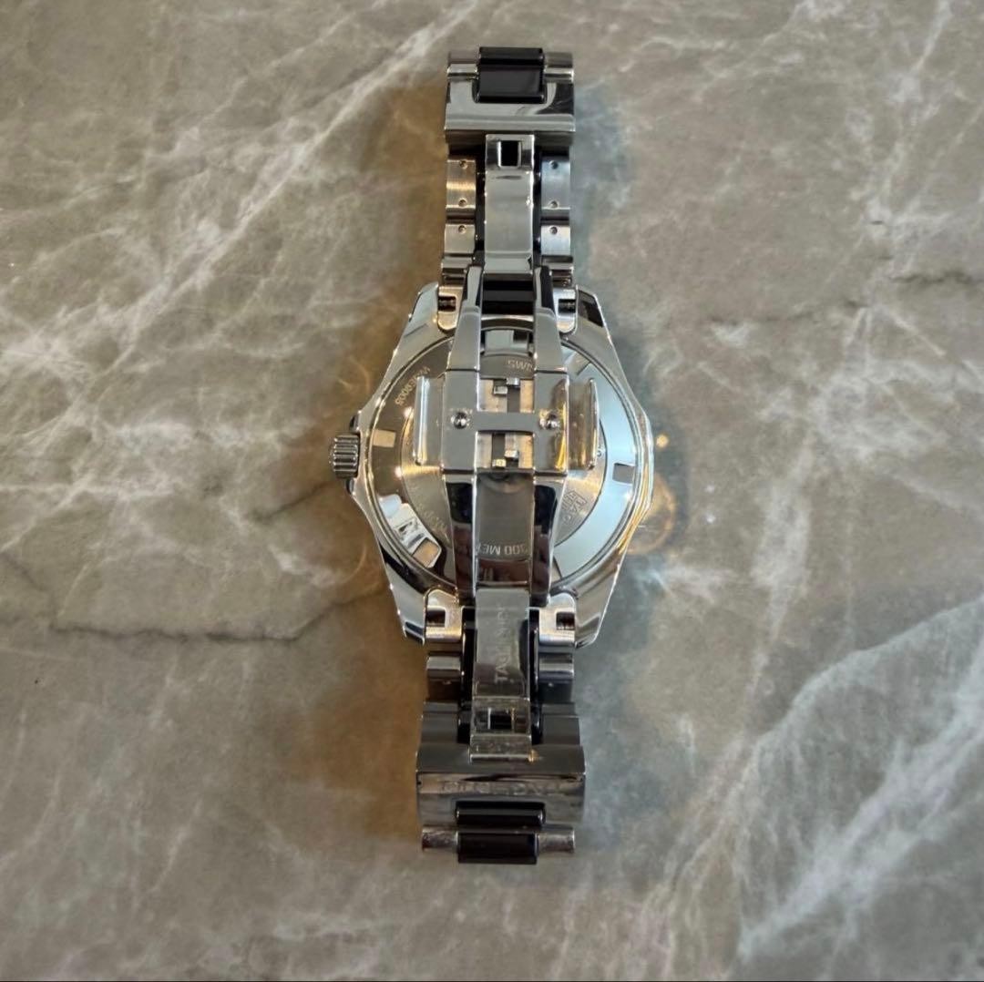 TAG Heuer Aquaracer Quartz Diamond WAY131C.BA0913 Black Round Dial Box Links