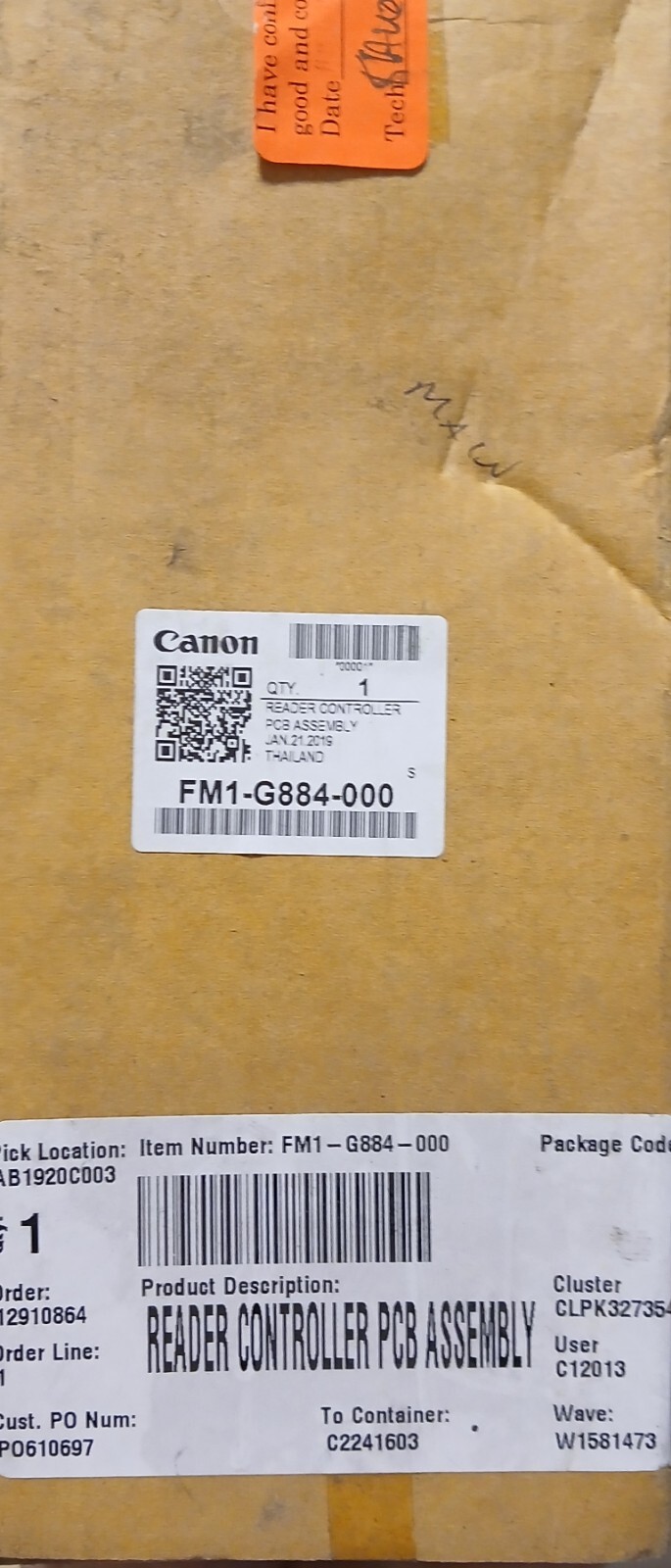 Canon – Reader Controller PCB Assembly FM1-G884-000