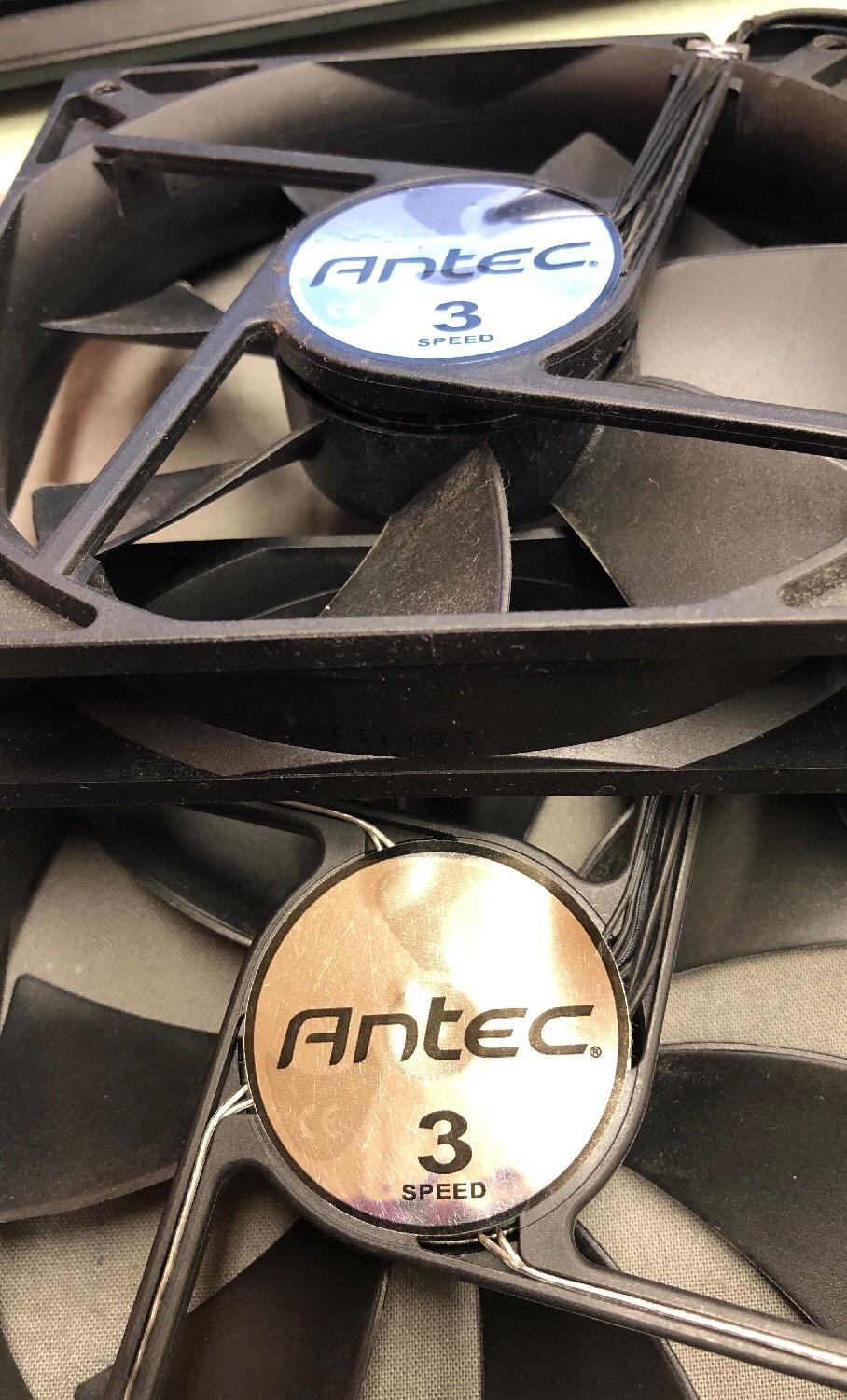 LOT OF 2 Antec 3 speed computer cooling fan 3 prong connector