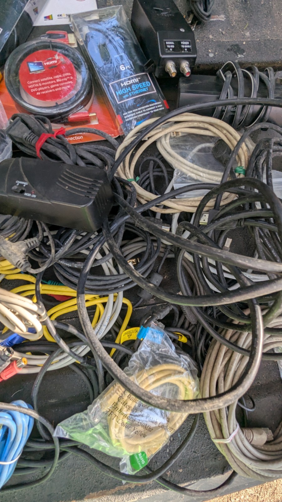 HUGE Electronics Cable Lot HDMI VGA Ethernet Lan USB Radio Shack Module Direct