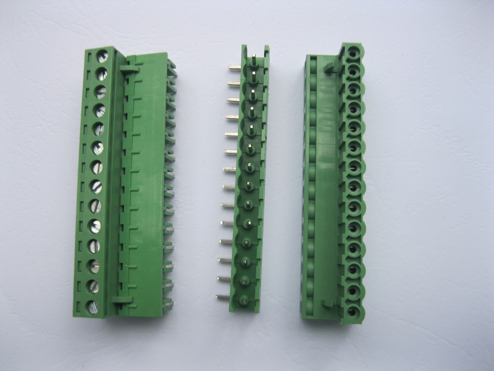 6 pcs Angle 14pin 5.08mm Screw Terminal Block Connector Green Pluggbale Type New