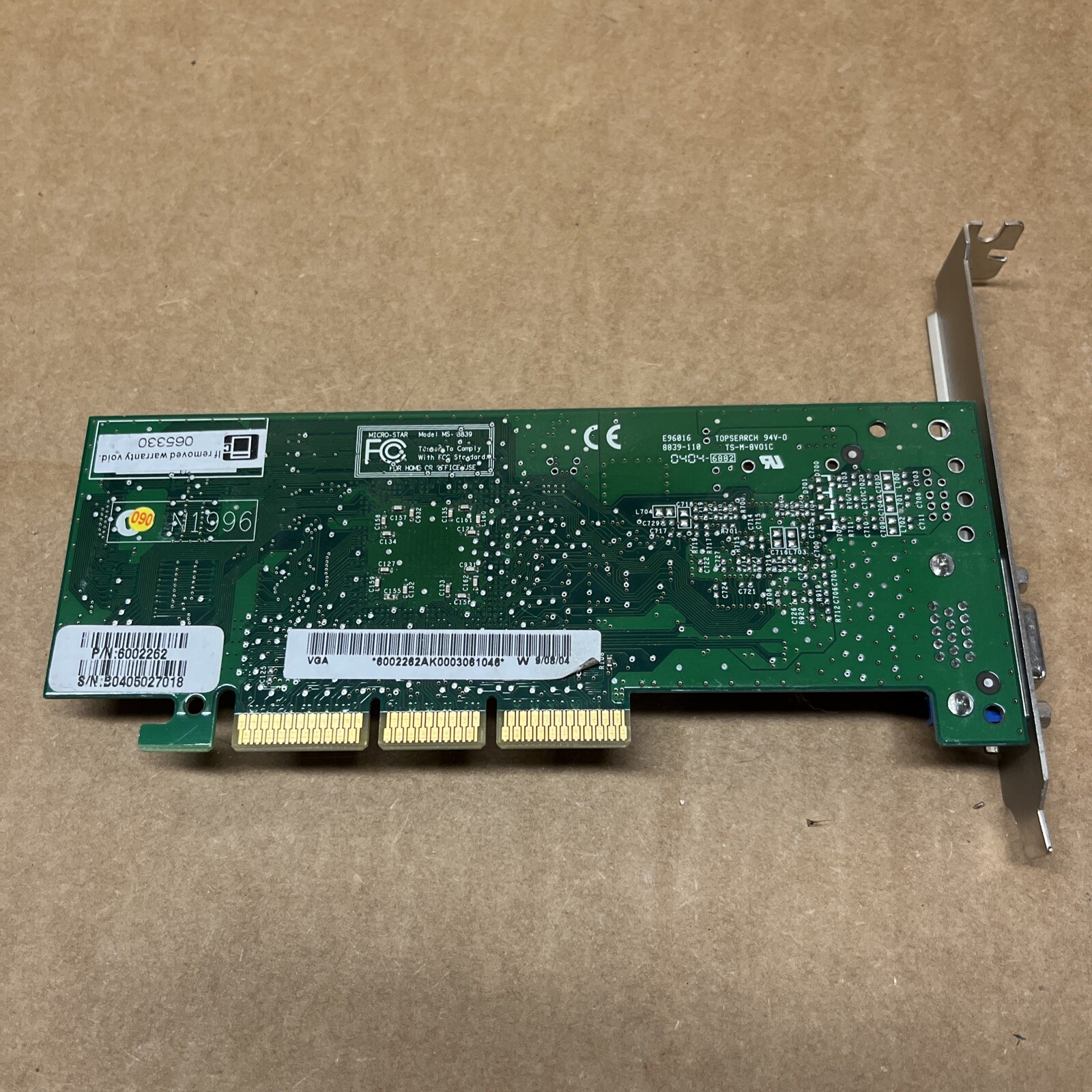 NVIDIA GeForce MX200 MS-8839 6002262 VGA Video Card