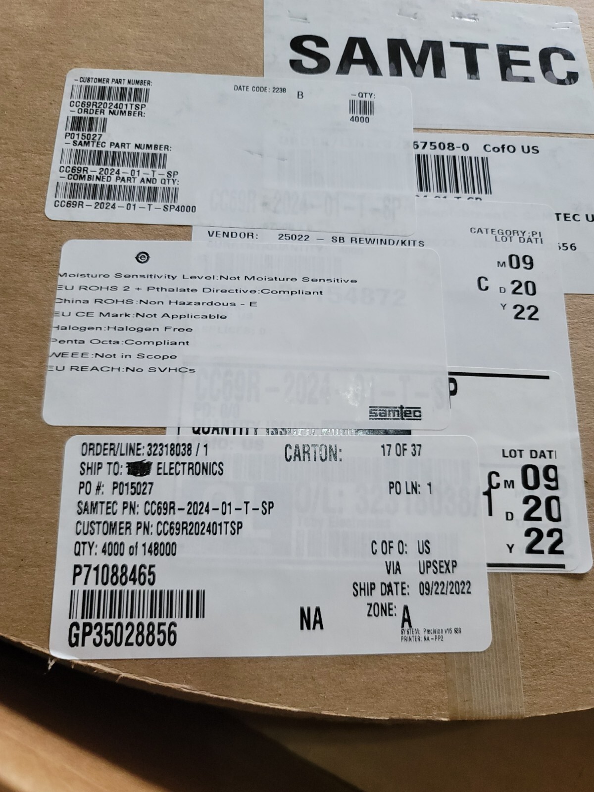 SAMTEC connector brand new in stock CC69R-2024-01-T-SP