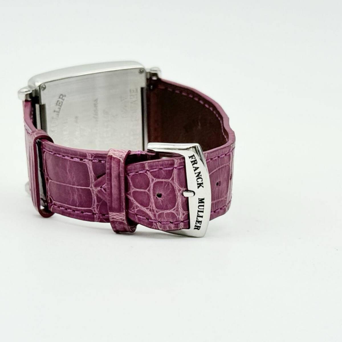 FRANCK MULLER Watch Master Square 86 6002HQZ Silver Quartz Leather Women Working