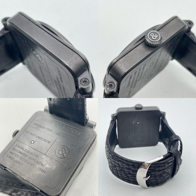 Bell & Ross Watch Phantom BR03-92 Black Automatic w/Guarantee, Tools, Buckle