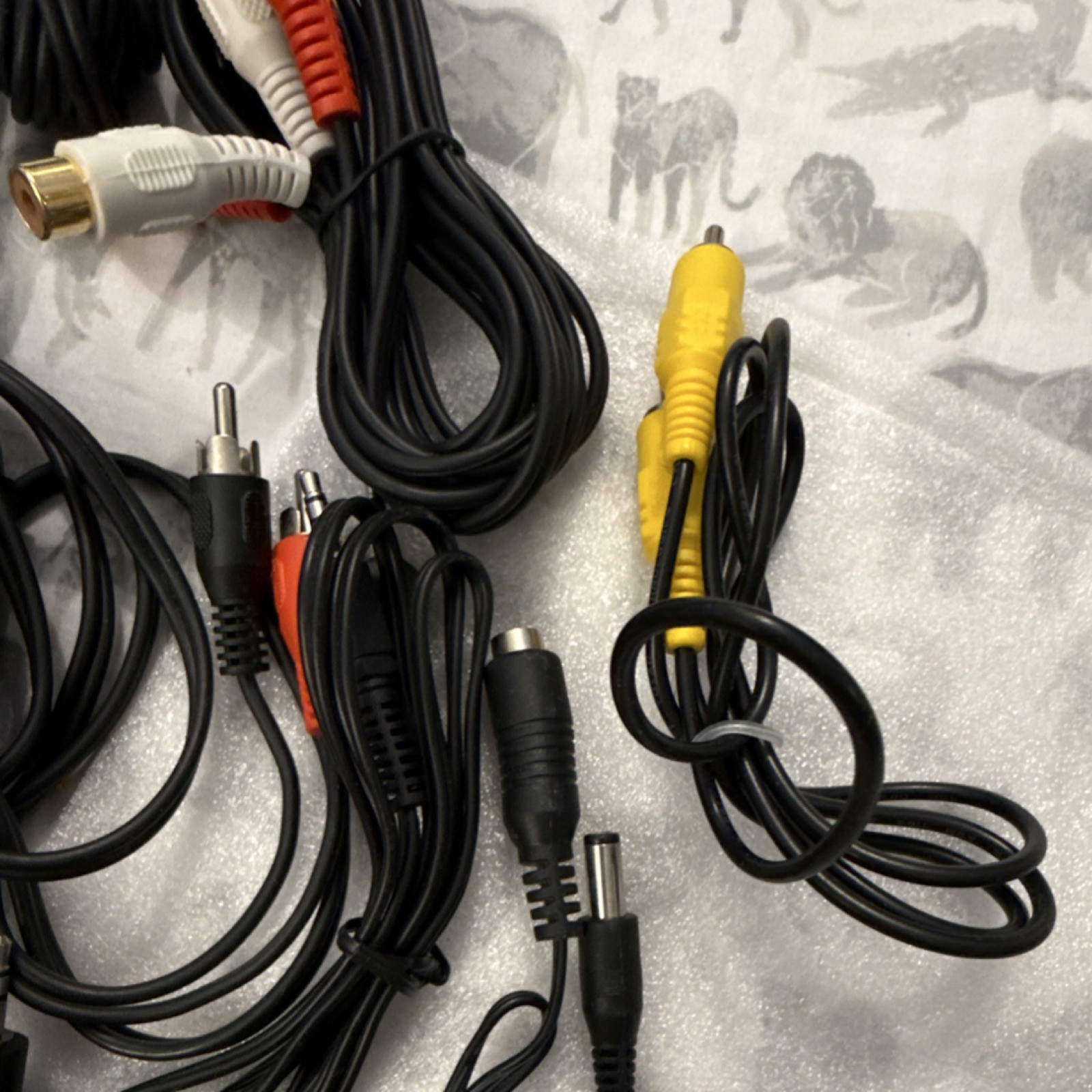 Mixed Lot Audio Video Cables RCA 3.5mm Power Adapters Various Types