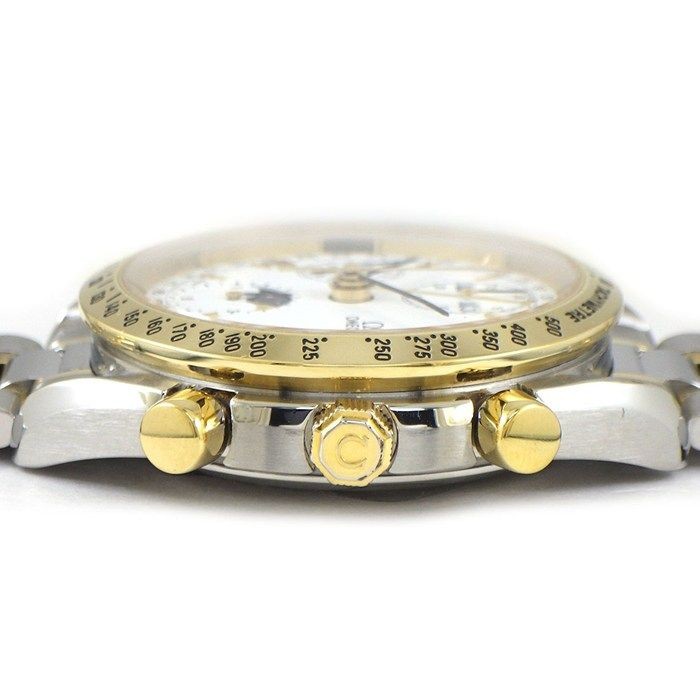 Omega Speedmaster 3336.20 Watch White Dial Roman Numerals Moon Phase K18YG SS